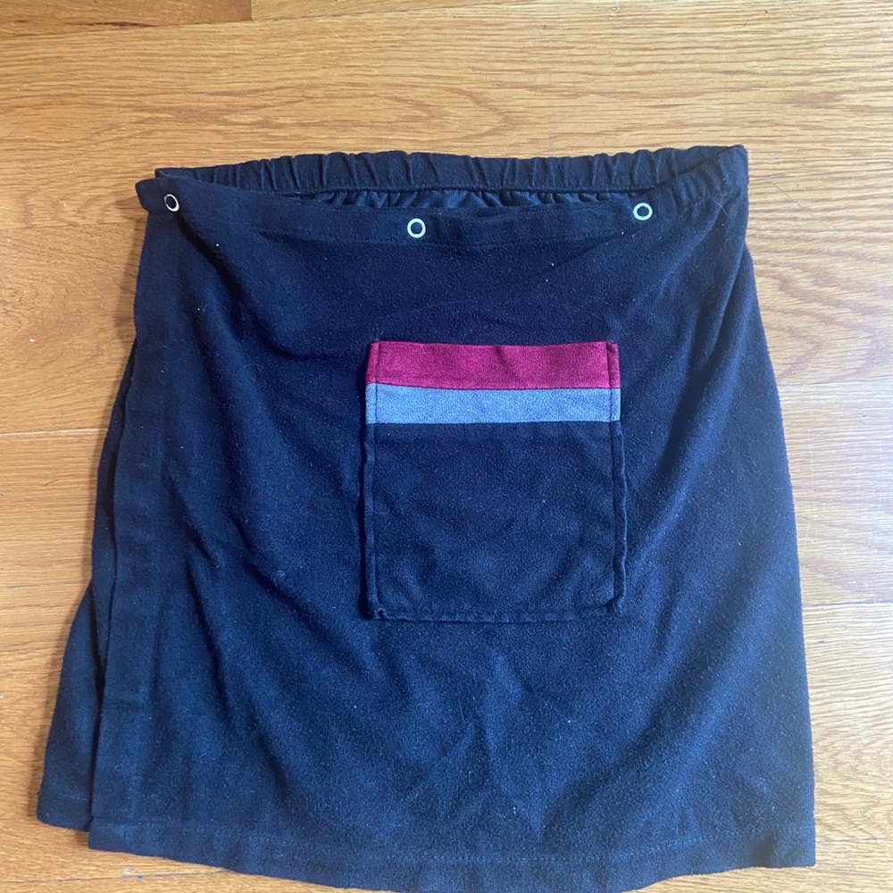 Vintage Blue Wrap Around Skirt with Pocket Detail 1970